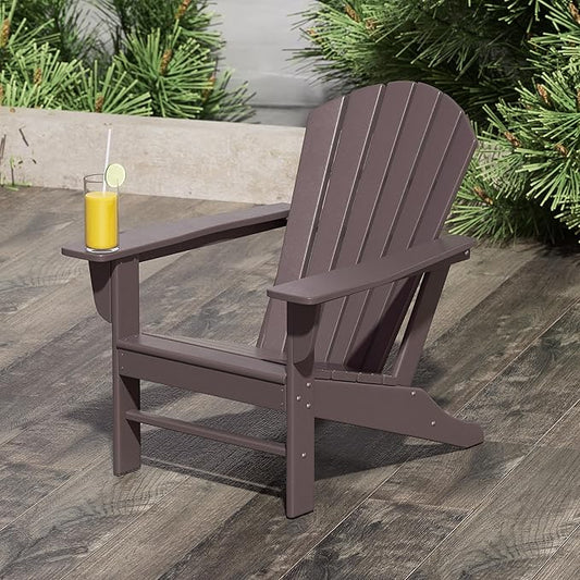 WestinTrends Dylan Outdoor Adirondack Chair, Dark Brown