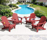 SERWALL Folding Adirondack Chair Set of 4, Outdoor Adirondack Chairs with 4 in 1 Cup Holder, Wood Texture Patio Chairs - Photo 1