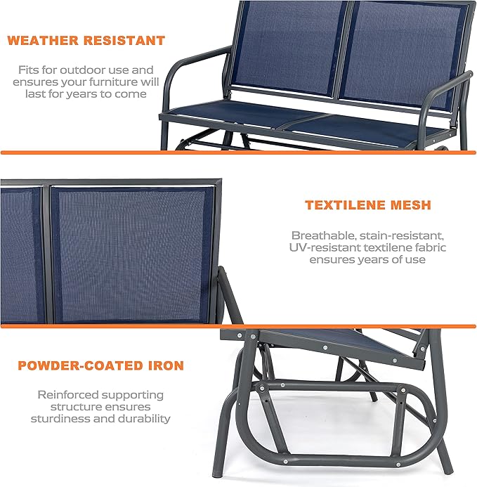 NUU GARDEN 2 Person Outdoor Glider Bench Patio Glider - Photo 5