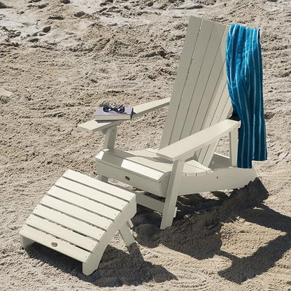 Highwood AD-KITADRI1-WAE Manhattan Beach Adirondack Chair with Ottoman, Whitewash