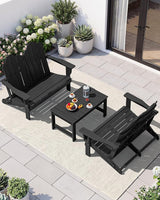 SERWALL 3 Pieces Patio Adirondack Bench Set - Photo 1