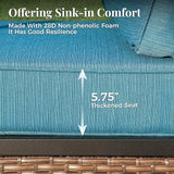 Patio Furniture Sofa, 3-Seat Patio Sofa Steel Frame Outdoor Sectional Couch with Deep Seating and 5.75” Cushions for - Photo 3
