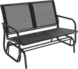 NUU GARDEN 2 Seats Outdoor Glider Bench Patio Glider Swing Chair with Powder Coated Steel Frame and Breathable Seat - Photo 1