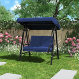 AECOJOY 2-Seat Outdoor Patio Swing Chair with Adjustable Canopy, Porch Swings Chairs for Adult - Photo 8