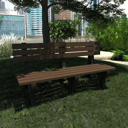 Sequoia Professional Aurora Park Bench, 6 ft, Weathered Acorn