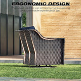 Joyside Swivel Patio Chairs Set of 2, Wicker Patio Furniture with Wide Armrest and Thick Cushions - Photo 6
