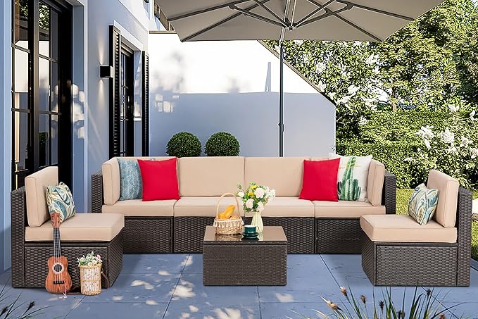 Vongrasig 7 Pieces Patio Furniture Sets - Photo 2
