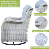 Patio Furniture Swivel Chairs Set - 5 Piece Rattan Wicker Outdoor Sectional Conversation Sets with 2 Swivel Rocking - Photo 3
