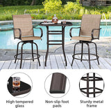 Yaheetech Patio Bar Table Tempered Glass, Height High Top Outdoor Pub Height Bistro Square Table for Paito Lawn Garden - Photo 4