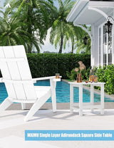 MXIMU Outdoor Side Table for Patio: 16" HIPS Weatherproof Adirondack Table Set of 2 - Small End Tables for Outside - Photo 2
