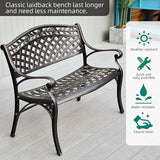YITAHOME Cast Aluminum Outdoor Bench for 2 Persons - Photo 4