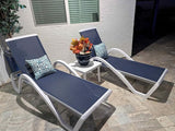 PURPLE LEAF Patio Chaise Lounge Chair Set of 3 Outside Aluminum Plastic Stackable Tanning Chairs with Armrests and Side - Photo 4