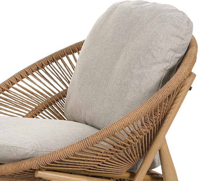 Merax Outdoor Wicker Papasan Chair, Rattan Patio Papasan Egg Lounge Chair with Cozy Cushion - Photo 5