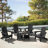 SERWALL Double Adirondack Side Set of 2, Table Rectangular End Table, Black - Photo 9