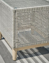 Signature Design by Ashley Seton Creek Contemporary Chic Outdoor All-Weather Resin Wicker End Table with Tempered Glass - Photo 9