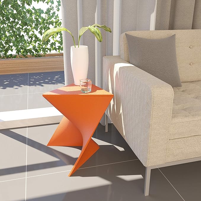 LeisureMod Randolph Modern Vanity Side Table, Orange - Photo 2
