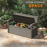 LHBcraft 70 Gallon Deck Bench with Storage, Outdoor Storage Box Bench Waterproof&Lockable - Photo 4