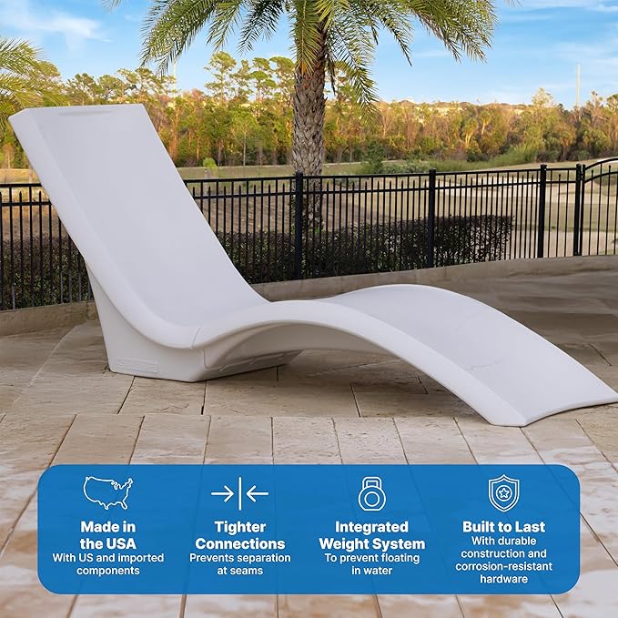 Step2 Vero Pool Lounger and Folding Adult Flip Seat Bundle, Outdoor/Indoor Waterproof Patio Furniture - Photo 3