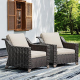 Joyside Wicker Patio Chairs Set of 2, Outdoor Rattan Furniture with Wide Armrest and Thick Cushions - Photo 1