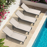 Crestlive Products Chaise Lounge Chair Outdoor Set of 4, Adjustable 5 Positions Pool Lounge Chairs - Photo 1