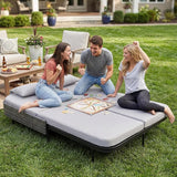 NICESOUL Double Chaise Lounge Outdoor, 51.2" Wide 2-Person Daybed with Independent Recline - Photo 4