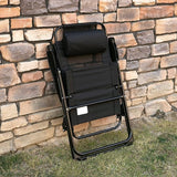 Outsunny Folding Patio Dining Chairs Set of 2, Outdoor Deck Chair with Adjustable Sling Back - Photo 7