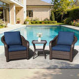 Outdoor Chairs with Side Table, Patio Wicker Chairs - Photo 7