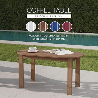 Linon Coffee Table, 18.11D x 35.24W x 18.11H in, Acorn