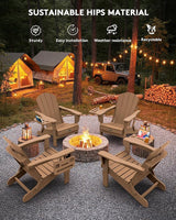 SERWALL Folding Adirondack Chair, Adirondack Chairs with 4 in 1 Multi-Functional Cup Holder, Wood-Like Patio Chair - Photo 10