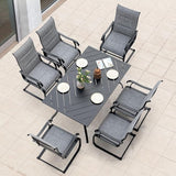 NUU GARDEN 6-Person Outdoor Dining Table, All Weather Patio Table with Umbrella Hole, Backyard Bistro Table, Black - Photo 4