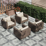EAGLE PEAK Harbor Haven 4 Piece Wicker Swivel Rocker Patio Furniture Set, Deep Seating Rocking Chairs - Photo 5
