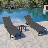 Crestlive Products 2PCS Chaise Lounge Chair Outdoor with 1PC Side Table, Adjustable 5 Positions Pool Tanning Recliner - Photo 2