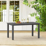 6-Person HDPS Outdoor Dining Table, Weather-Resistant Rectangle Patio Dining Table, 500 LBS Weight Capacity - Photo 1