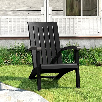 NUNU LAB Outdoor Adirondack Chairs,Plastic Adirondack Chair with Cup Holder,Weather Resistant Patio Chairs, HDPE Adirondack Lawn Chairs for Poolside Backyard Lawn Patio Fire Pit