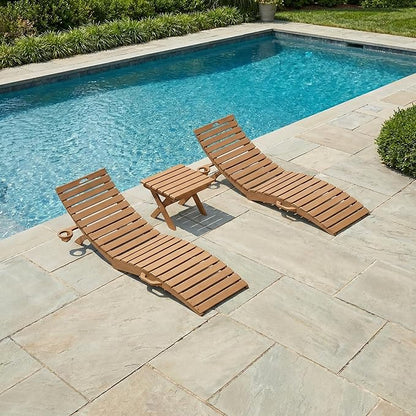 in-Pool Lounge Chairs Set of 2, Folding HDPE Pool Chairs Anti-Floating No Sandbags with Cup Holder & Handles, Outdoor Chaise Lounge for Poolside, Patio & Sun Deck(Teak)