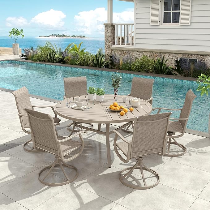VICLLAX 50" Round Patio Dining Table for 6 - Photo 9