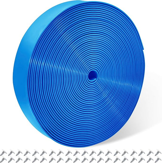 Vinyl Straps for Patio Chair Repair Kit 2'' Wide 50 Ft Long Replacement Straps + 50 Free Rivets for Outdoor Lawn Furniture Chaise Lounge Repair (Blue)