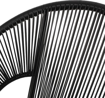 GDFStudio Patio Loveseat All-Weather Rattan 2 Seater Sofa Outdoor Patio Furniture Set for Balcony Poolside Backyard, Black