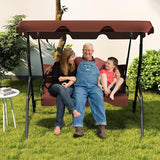 Tangkula 3 Person Porch Swing, Patio Swing with Removable Cushion & Powder-Coated Steel Frame - Photo 9