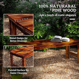 Outsunny 2-Seat Wood Garden Bench, Outdoor Patio Bench with Slatted Seat, Backless Front Porch Bench for Deck, Park - Photo 5