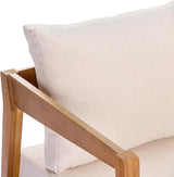 Merax 76.38" Acacia Solid Wood 3-Seater Outdoor Patio Sofa, Teak Finish with Beige Cushions - Photo 7