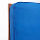 SAFAVIEH Outdoor Collection Solano Natural Brown Solid Wood/Royal Blue Cushion Patio Adjustable Chaise Lounge Chair - Photo 6