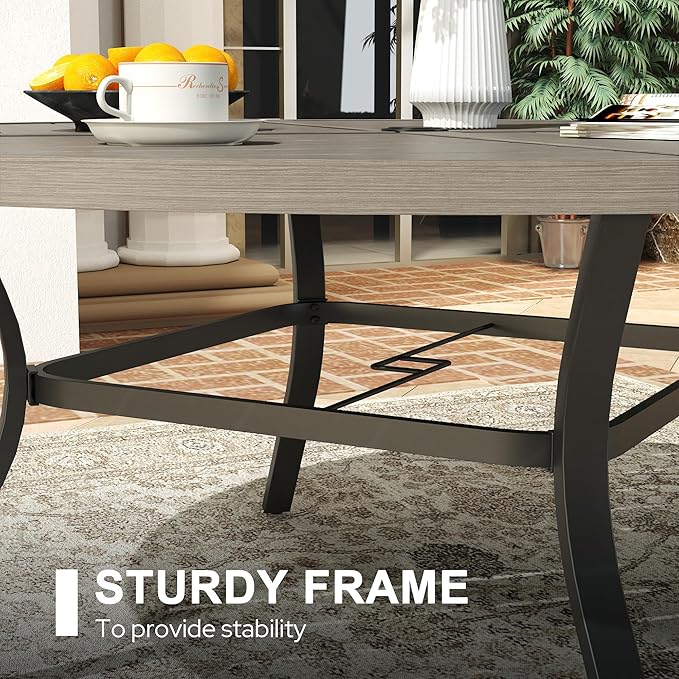 VICLLAX 53" Round Patio Dining Table for 6-8 - Photo 7