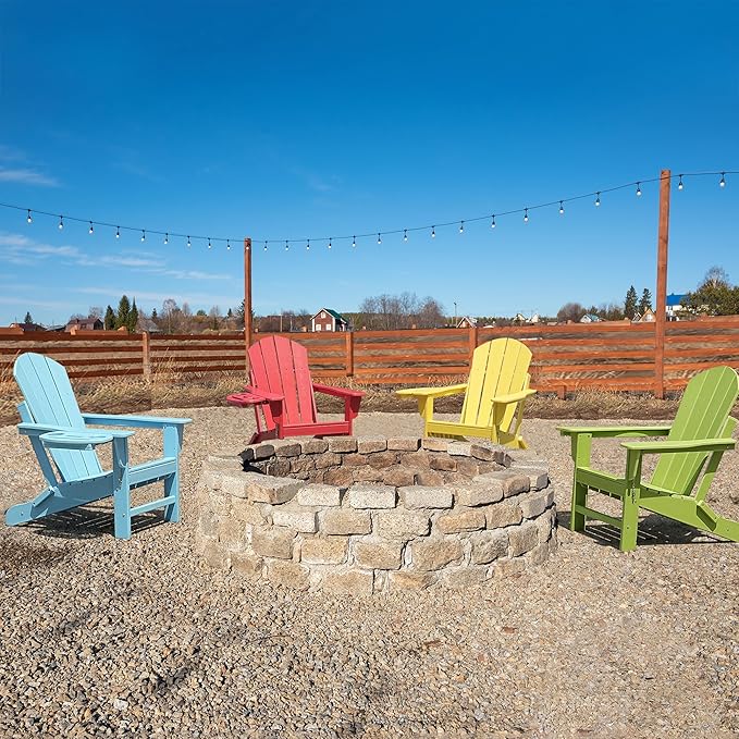 Adirondack Chair, HDPE Folding Adirondack Chair with Multifunctional Cup Holder - Photo 8