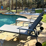 PURPLE LEAF Patio Chaise Lounge Set for 4 Outdoor Pool Lounge Chairs with Armrest and Adjustable Backrest Aluminum - Photo 2