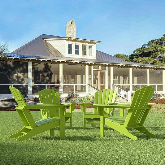 WestinTrends Dylan Outdoor Adirondack Chair (Set of 4), Lime