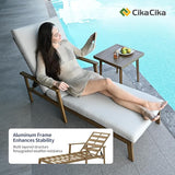 Outdoor Chaise Lounge, Aluminum Chaise Lounge Outdoor with Cushion, 6-Position Adjustable Pool Chaise Lounge Chairs - Photo 6