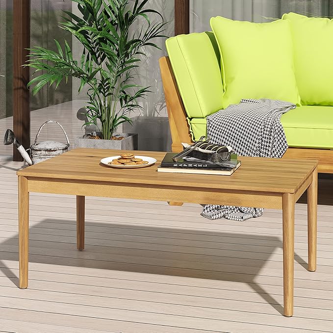 Bryan Outdoor Coffee Table - Acacia Wood - Teak - Photo 2