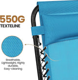 Yaheetech Zero Gravity Recliners Outdoor Adjustable Folding Reclining Lounge Chairs w/Pillows - Photo 5
