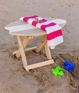 Amish-Made Surfboard Shaped Navy Blue Poly Folding Side Table - Photo 2
